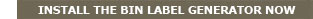 Install Bin Label Generator